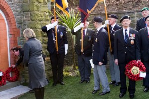 A beautifully carved plaque for the British Legion was part of the Memorial Garden project for the Feelgood Factory in Brycynon, South Wales.
