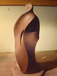 Requiem in progress,65cm h Having collected my Sculpture for years this Client gave me a clear budget and a very open brief.