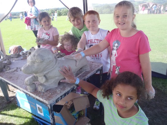 Clayton The Rottweiler has a full set of internal organs including a working bladder! At the end of the session we recycled the clay.