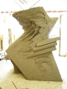 Memorial for Maerdy Workingman's Hall built in the Polytunnel w/ Groundwork,Aberdare