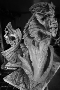 Frame-works for The Wyvern IV and, in the back ground, The Leviathan. 