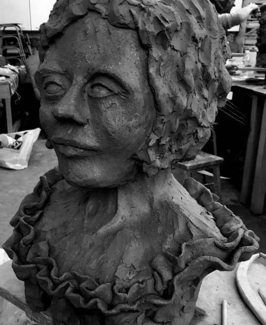 Monmouth School A level students 2 day Workshop with Rebecca Buck. The art department assistant, Kate Owens, beautiful use of clay.