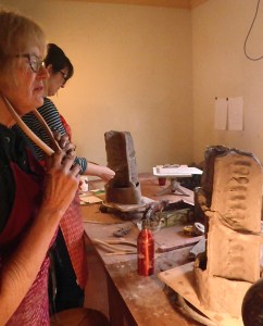 measuring from your own head with callipers and placing the information on the armature in a way that also reinforces it..