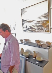 Albany have set the ceramics to compliment the paintings and it looks marvellous. The Gallery is an intimate and home-like space making it very easy to imagine the Art-work in your own home.