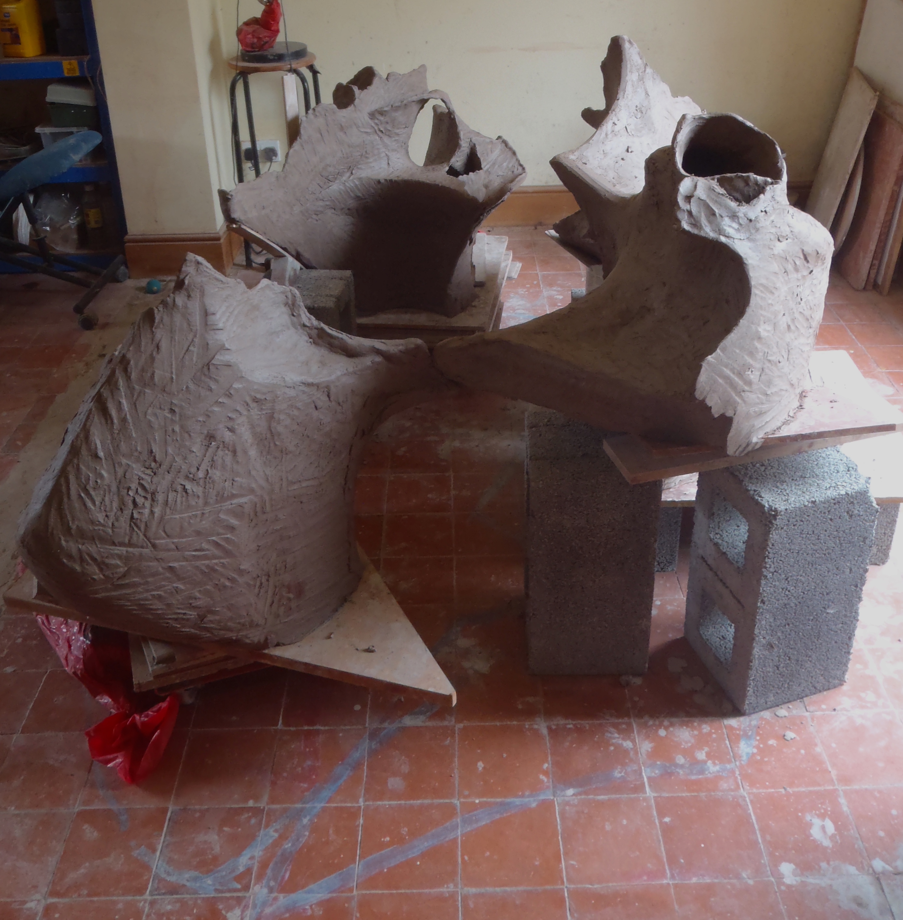 2/3 of the way up. But the forms are not complete, especially width-wise. You see the movement starting in the curves of the central space. I'm using the sound-track from The Legend of Korra to keep the theme consistent across the weeks of work.