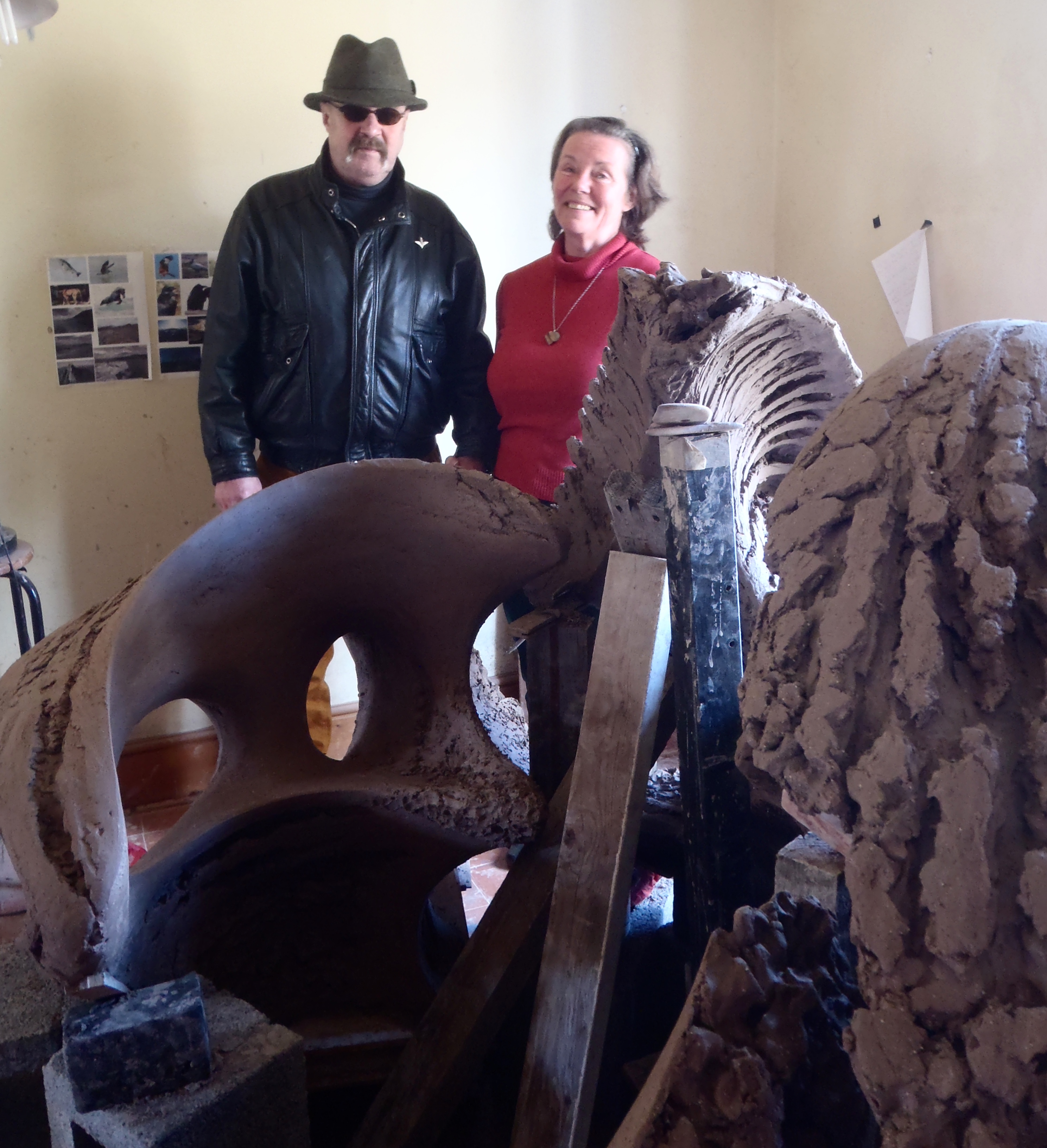 Mick Farrell and Janet Epplestone visiting Osprey Studios to help with their very useful feed-back. 